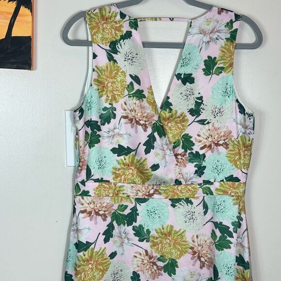 Sam Edelman Green and Pink Floral Midi Dress - Picture 6 of 10